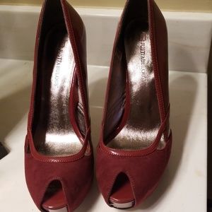 New Burgundy Peeptoe Platforms